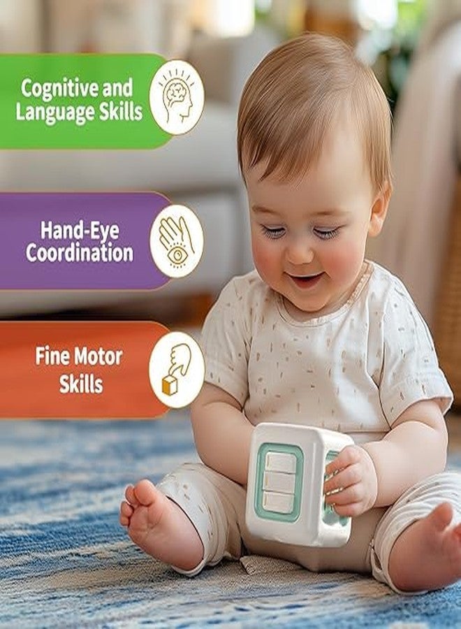 براند كونكور مكعب الأنشطة مونتيسوري من ماركة كونكر للأطفال الصغار من عمر 1-3 سنوات، ألعاب سفر بالسيارة، مكعب أنشطة لوحي، هدايا تعليمية للأطفال من عمر 12-18 شهرًا (مروحة تعليمية 6 في 1، لون أخضر فاتح) - Image 4